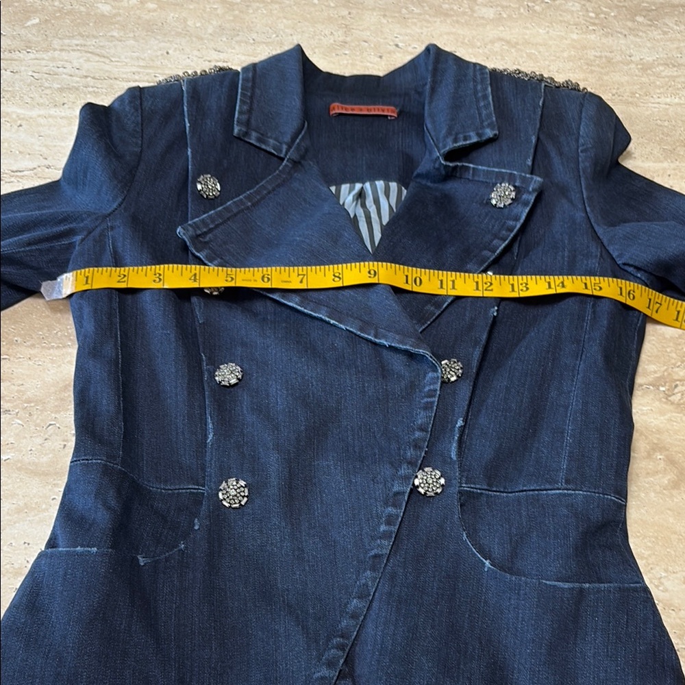 Alice + Olivia Blue Embellished Blazer-Excellent Condition- no missing stones - Picture 11 of 14